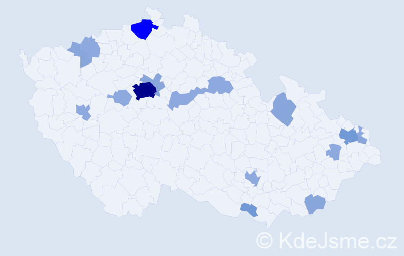 Příjmení: 'Turček', počet výskytů 40 v celé ČR