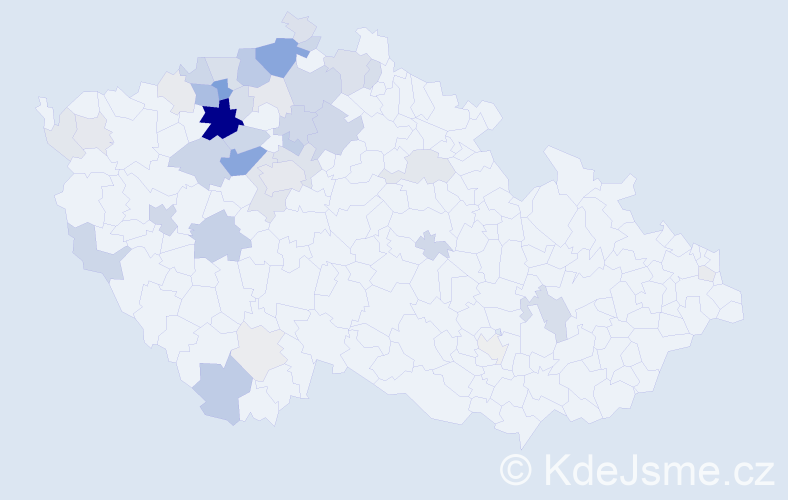 Příjmení: 'Aulický', počet výskytů 145 v celé ČR