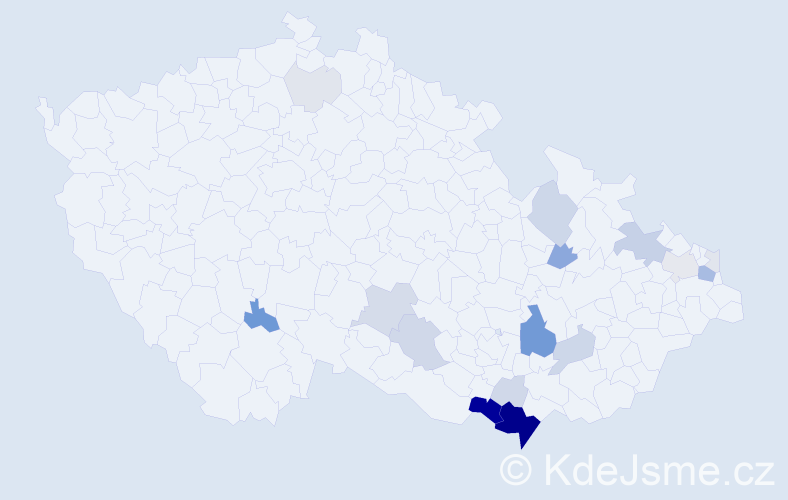 Příjmení: 'Frolich', počet výskytů 65 v celé ČR