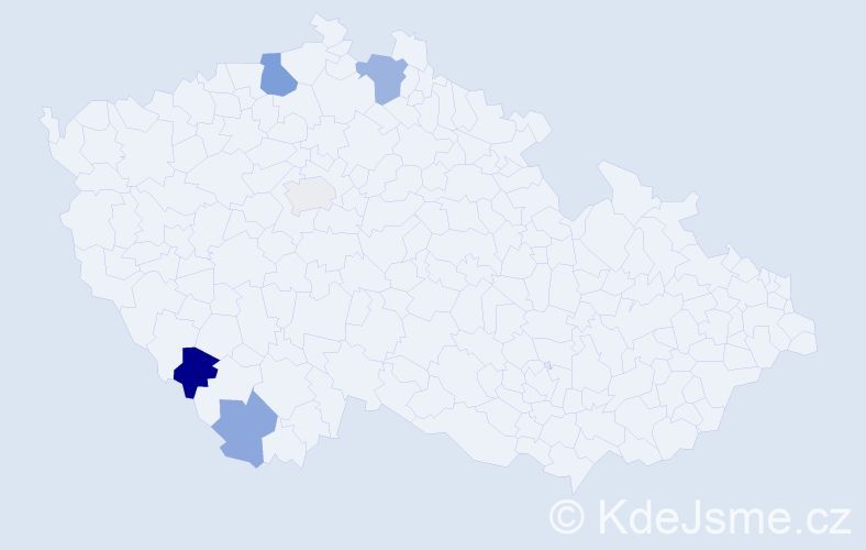 Příjmení: 'Ąach', počet výskytů 9 v celé ČR