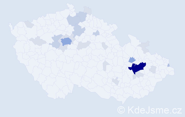 Příjmení: 'Baleková', počet výskytů 58 v celé ČR