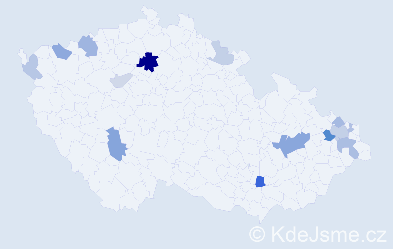 Příjmení: 'Miženko', počet výskytů 30 v celé ČR