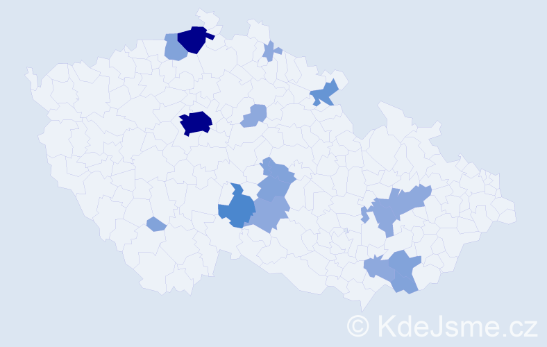 Příjmení: 'Vydlák', počet výskytů 41 v celé ČR