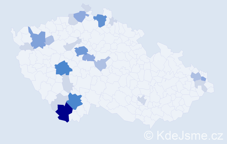 Příjmení: 'Hajer', počet výskytů 69 v celé ČR