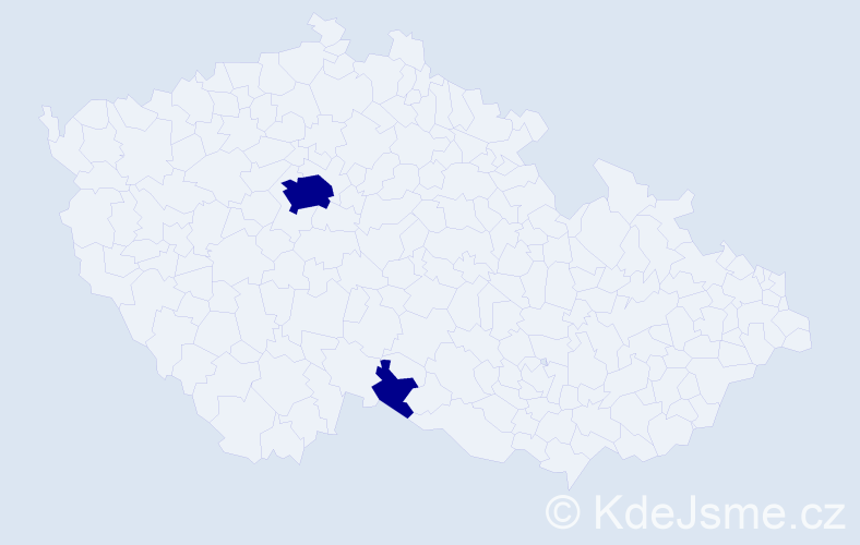 Příjmení: 'Kalimullina', počet výskytů 2 v celé ČR
