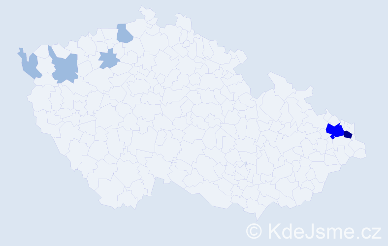 Příjmení: 'Sčasná', počet výskytů 12 v celé ČR