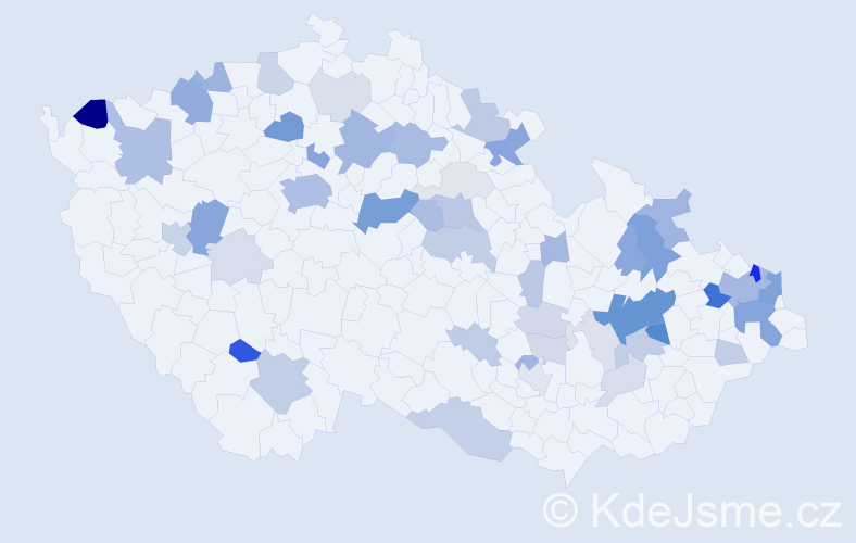 Příjmení: 'Kolesárová', počet výskytů 157 v celé ČR