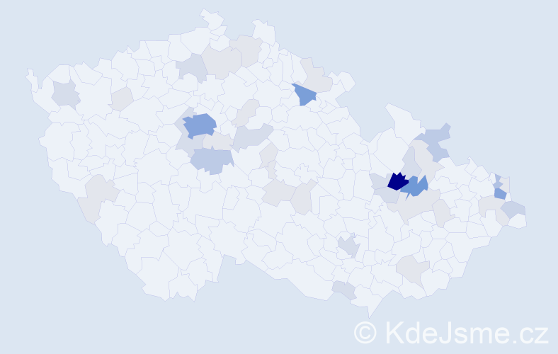 Příjmení: 'Kučerák', počet výskytů 131 v celé ČR