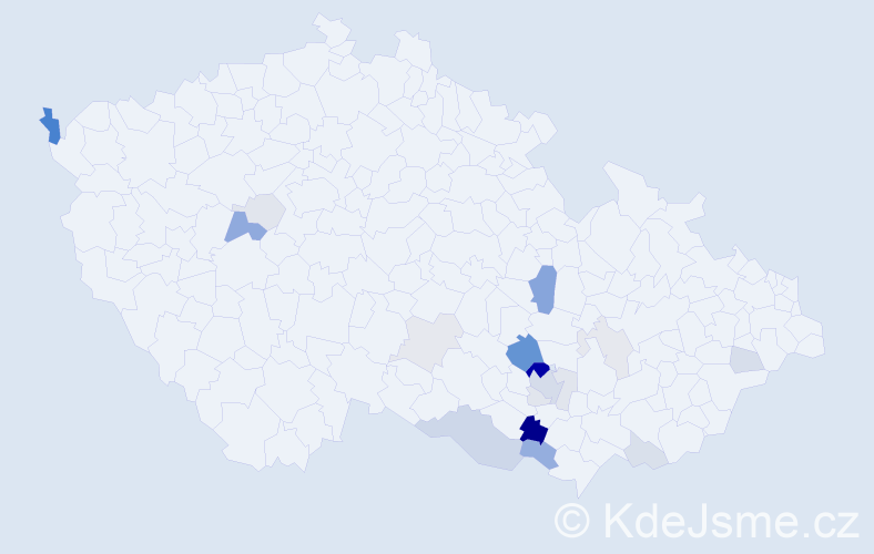 Příjmení: 'Drábík', počet výskytů 54 v celé ČR