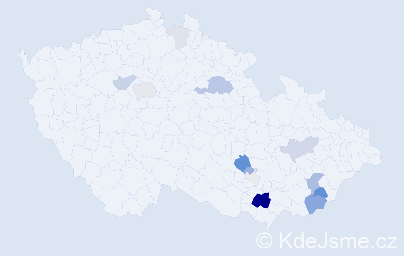 Příjmení: 'Hečová', počet výskytů 34 v celé ČR