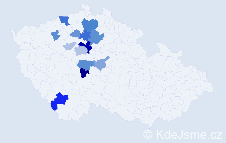 Příjmení: 'Pavlič', počet výskytů 34 v celé ČR