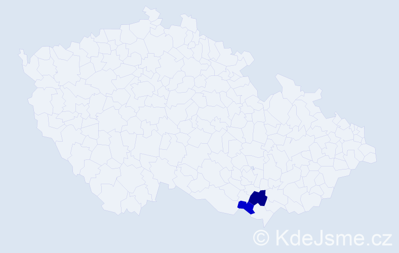 Příjmení: 'Oršoničová', počet výskytů 3 v celé ČR