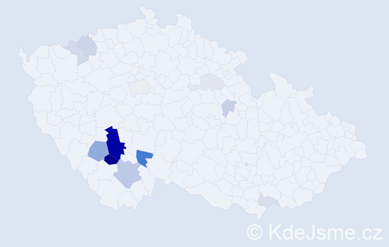 Příjmení: 'Kajtman', počet výskytů 41 v celé ČR