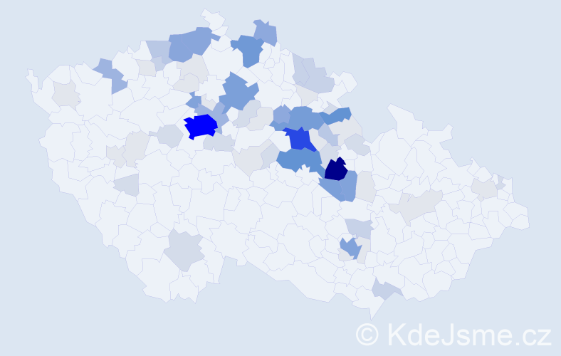 Příjmení: 'Zavoral', počet výskytů 286 v celé ČR