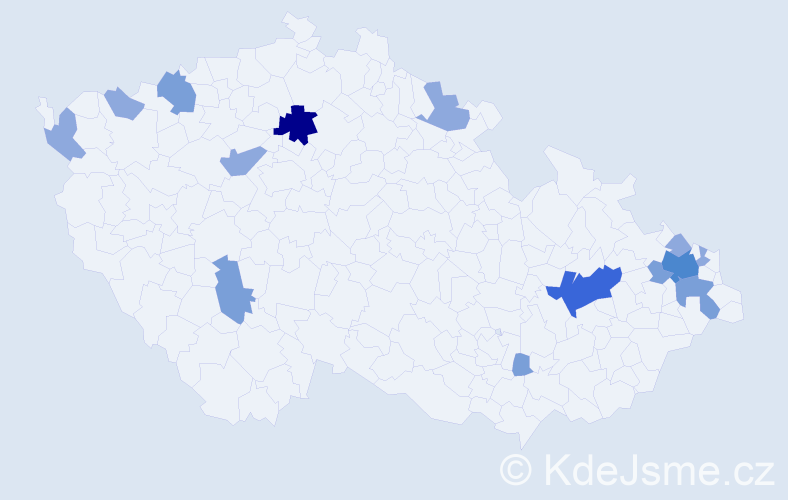 Příjmení: 'Miženko', počet výskytů 30 v celé ČR