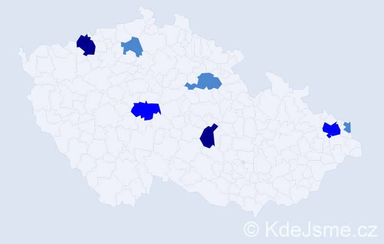 Příjmení: 'Gončar', počet výskytů 13 v celé ČR