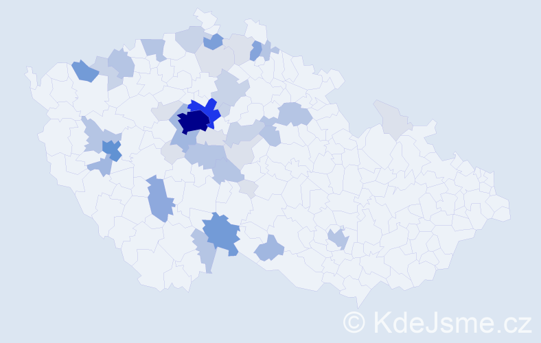 Příjmení: 'Ledecký', počet výskytů 146 v celé ČR