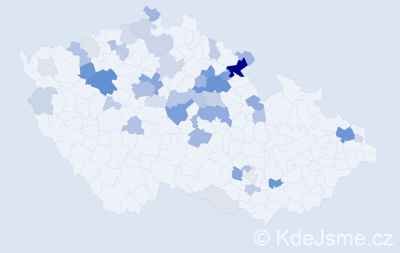 Příjmení: 'Karvai', počet výskytů 171 v celé ČR