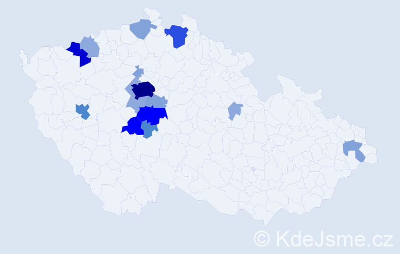 Příjmení: 'Budák', počet výskytů 51 v celé ČR