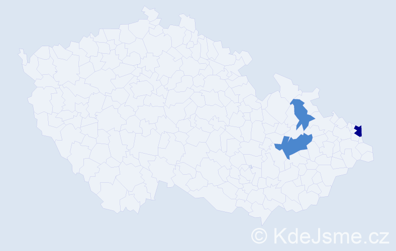 Příjmení: 'Dudrik', počet výskytů 5 v celé ČR