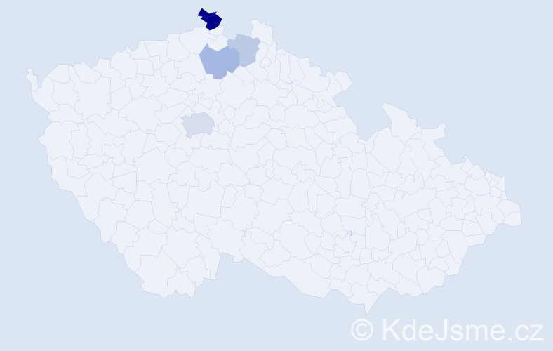 Příjmení: 'Kozan', počet výskytů 8 v celé ČR