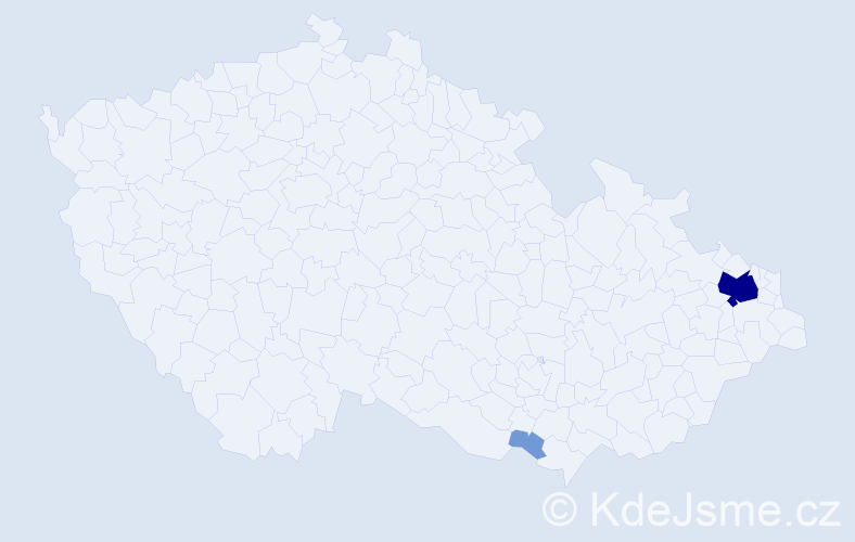 Příjmení: 'Nedzová', počet výskytů 8 v celé ČR