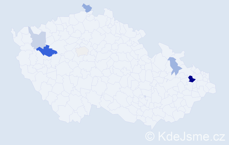 Příjmení: 'Leja', počet výskytů 10 v celé ČR
