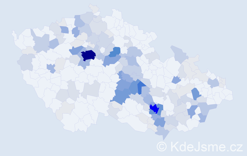 Příjmení: 'Jambor', počet výskytů 488 v celé ČR