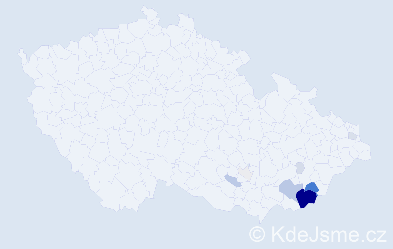 Příjmení: 'Kandrnálová', počet výskytů 65 v celé ČR