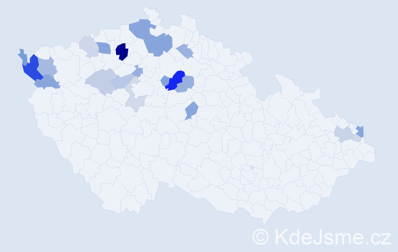 Příjmení: 'Bubanec', počet výskytů 46 v celé ČR