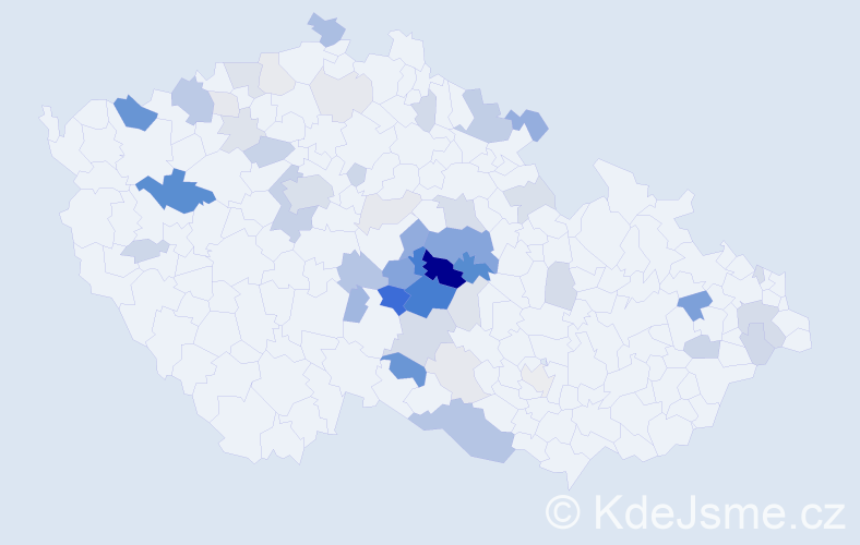 Příjmení: 'Dibelková', počet výskytů 157 v celé ČR