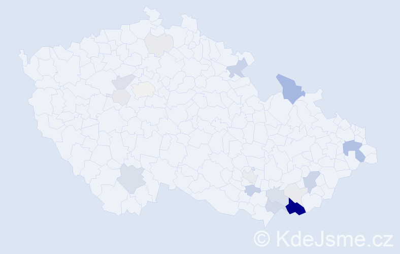 Příjmení: 'Kadubec', počet výskytů 74 v celé ČR