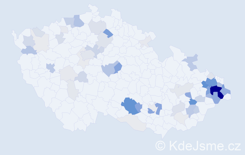 Příjmení: 'Filipec', počet výskytů 269 v celé ČR