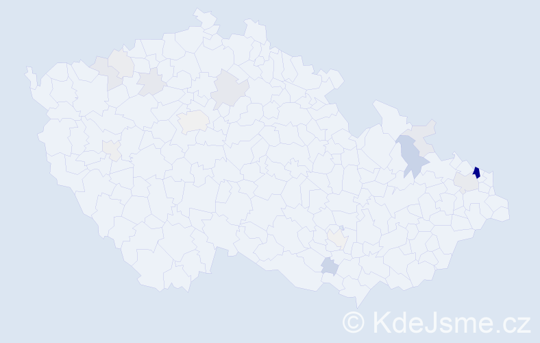 Příjmení: 'Kačicová', počet výskytů 46 v celé ČR