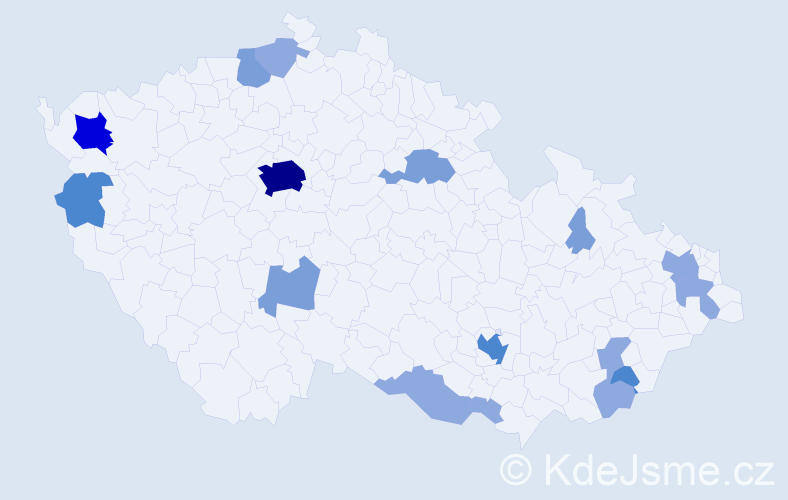 Příjmení: 'Minichová', počet výskytů 37 v celé ČR