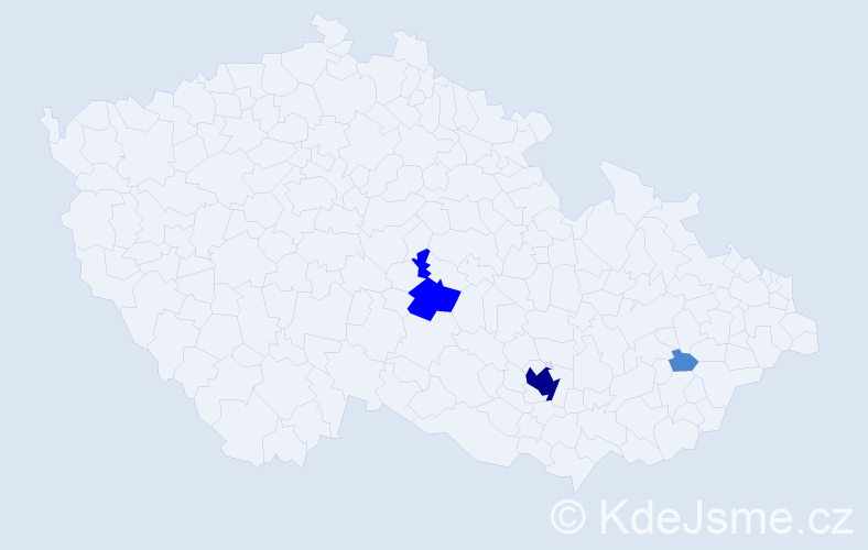 Příjmení: 'Valner', počet výskytů 6 v celé ČR