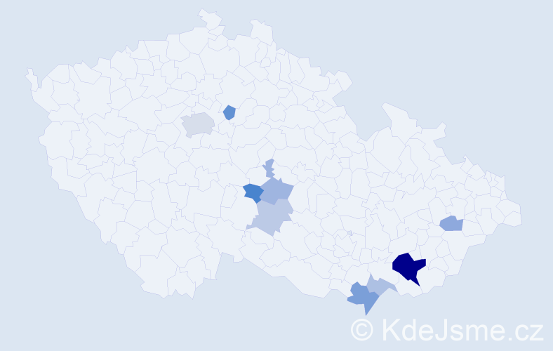 Příjmení: 'Rechtig', počet výskytů 21 v celé ČR