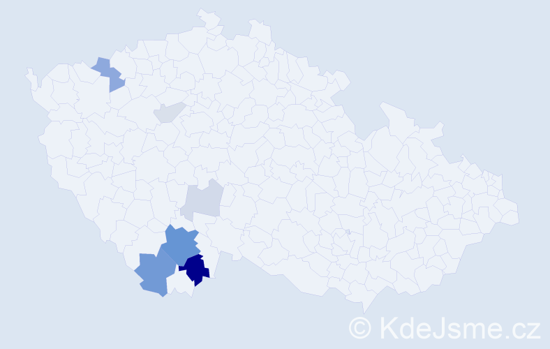 Příjmení: 'Chuchelová', počet výskytů 20 v celé ČR