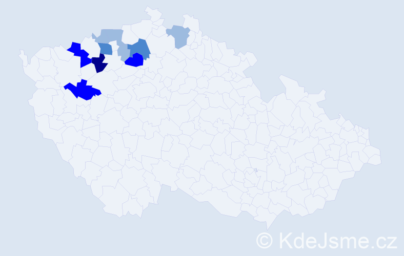 Příjmení: 'Kudračová', počet výskytů 21 v celé ČR