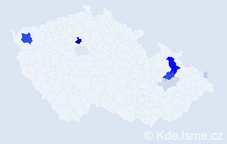 Příjmení: 'Putyra', počet výskytů 21 v celé ČR