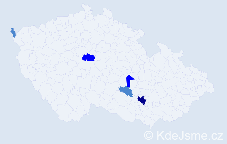 Příjmení: 'Stoudek', počet výskytů 9 v celé ČR