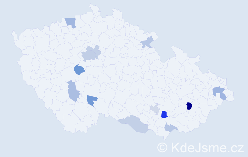Příjmení: 'Slimák', počet výskytů 27 v celé ČR