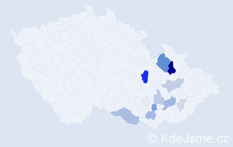 Příjmení: 'Hoždorová', počet výskytů 23 v celé ČR