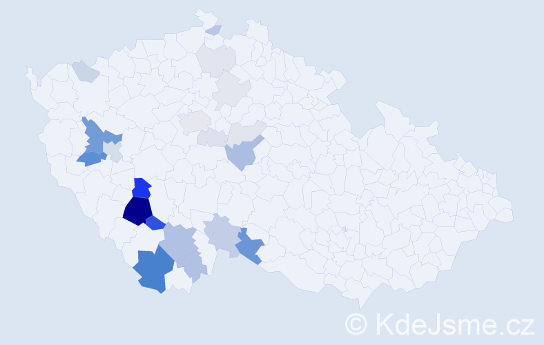 Příjmení: 'Zdychyncová', počet výskytů 77 v celé ČR