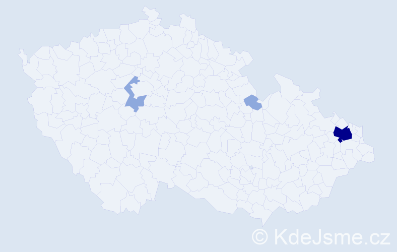 Příjmení: 'Končulová', počet výskytů 7 v celé ČR