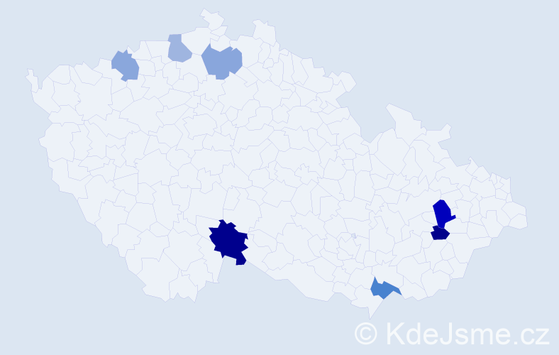 Příjmení: 'Vagač', počet výskytů 11 v celé ČR