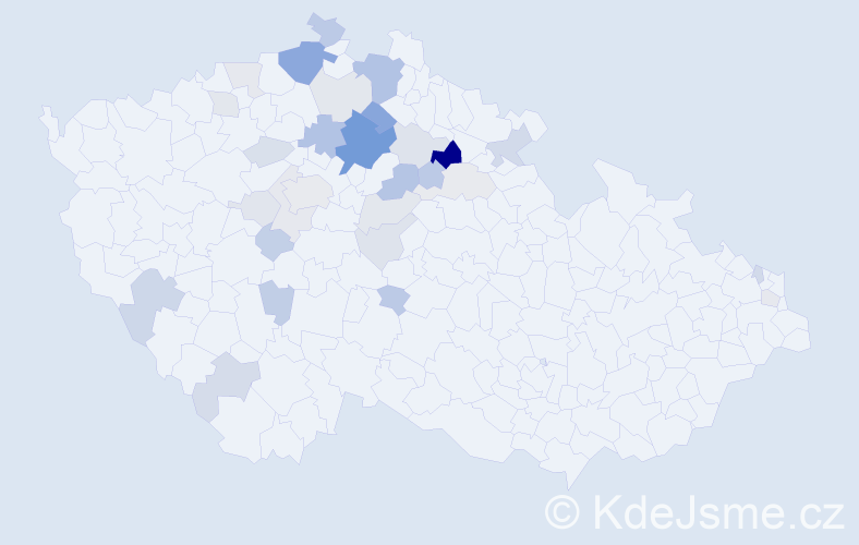 Příjmení: 'Křovinová', počet výskytů 77 v celé ČR