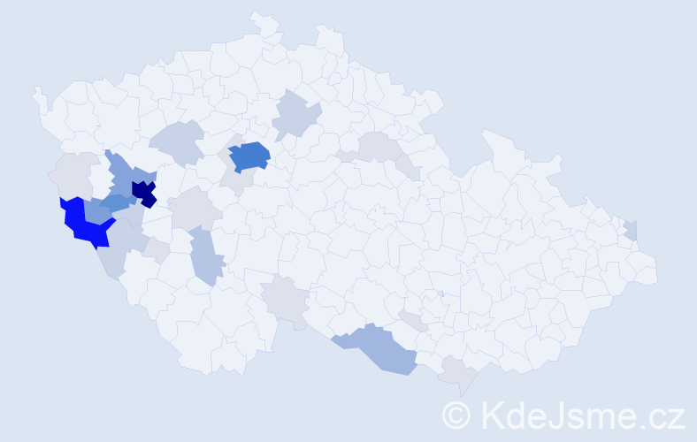 Příjmení: 'Housarová', počet výskytů 106 v celé ČR