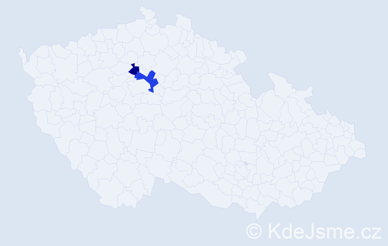 Příjmení: 'Kněž', počet výskytů 8 v celé ČR