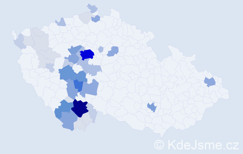 Příjmení: 'Hošnová', počet výskytů 153 v celé ČR